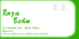 roza behm business card